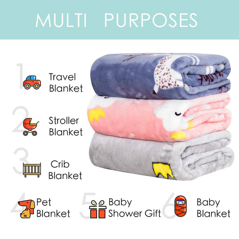 TILLYOU Toddler Blanket for Boys Girls, Flannel Fuzzy Baby Blanket, 40x50 Inches, Pink Cloud