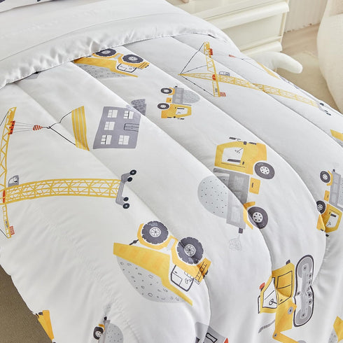4 Set Set Set Bulldozer Pieces Toddler Bedding for Boys Toddler Bed Cute Toddler Bed in a Bag with Sheet and Pillow
