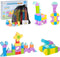 Hisine Multiple Shapes Magnetic Blocks, 46PCS 1 inch Magnetic Building Blocks for Kids
