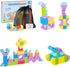Hisine Multiple Shapes Magnetic Blocks, 46PCS 1 inch Magnetic Building Blocks for Kids