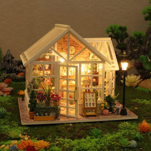GuDoQi DIY Miniature Dollhouse Kit, Tiny House with Music, 1:24 Scale, Great Handmade Crafts Gift