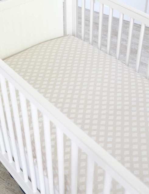 Cozy Beige Sateen Cotton Fitted Crib Sheet for Newborns and Toddlers - One Size