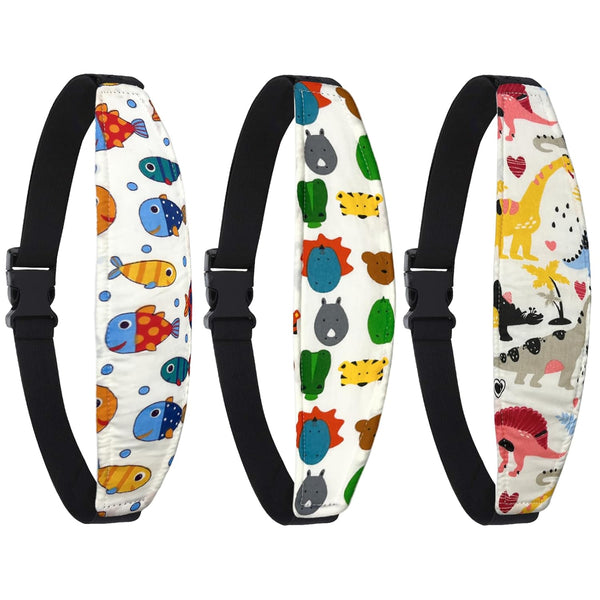 ZHOMA 3 Pcs Baby Head Support for Car Seat, Adjustable Band Strap for