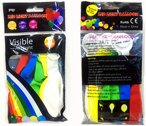 20 LED Light Up Balloons, 12 inch Neon Mixed Colors, Flashing Glow in the Dark for Birthday Party, Wedding, Halloween