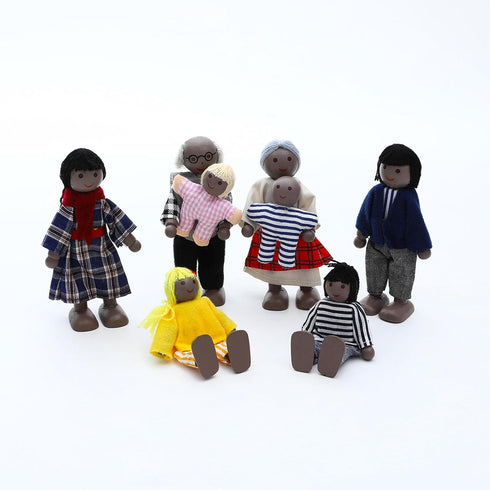 23 Set ONEST Pieces Wooden Dollhouse Family Mini People Figures Dollhouse Dolls Wooden Doll Family Pretend Play Figures