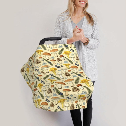 Broiteid Mushroom Baby Car Seat Canopy Cover Baby Stuff, Nursing Breastfeeding Covers Infant Carseat Cover for Boys