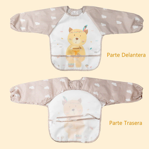 YINGJEE 3 6-36 Waterproof Baby Bibs, Pieces Bib with Sleeves EVA Long Sleeve Bib Boys Girls Months, Waterproof Baby