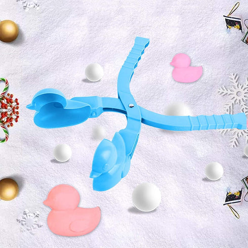 YUGYUJ Snowball Maker Tool with Handle, Cartoon Duck Snowball Maker Clip Snow Ball Toys Perfect for Kids and Adults