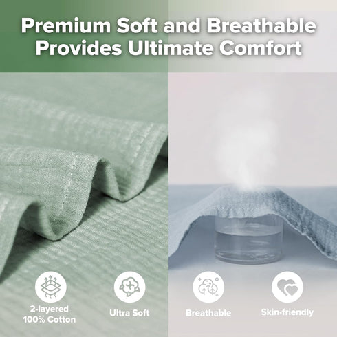 2-Pack 100% 47 47 haakaa Muslin Swaddle Blankets, Cotton Double Layer, Breathable Lightweight Receiving Blanket Wrap