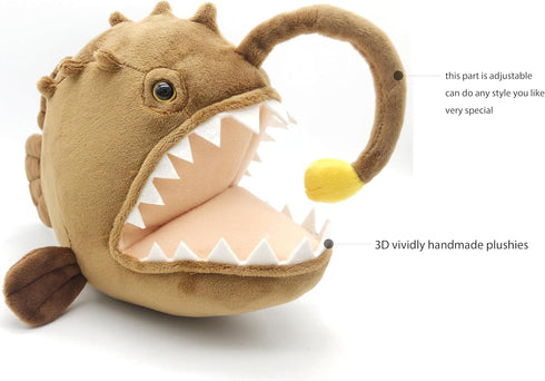 Realistic Anglerfish Plush Toy, Simulation Anglerfish Stuffed Animal Doll, Deep Sea Ocean Animal Plush for Children's