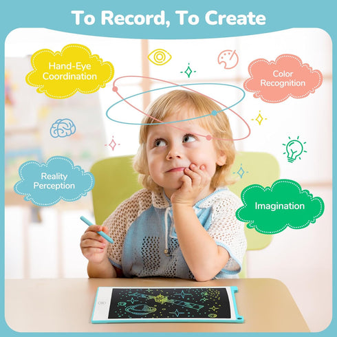TECJOE 2 Pack LCD Writing Tablet, 8.5 Inch Colorful Doodle Board for Kids, Travel Games and Learning Toys