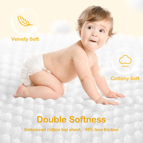 Pack 4(22~37lb), 56 Count Babycozy Baby Diapers Portable Size Bouncy Soft Diapers Disposable Hypoallergenic Diapers