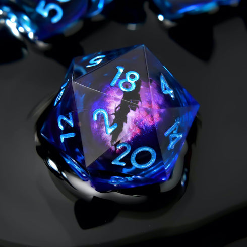 YEMEKO Dargon's Eye D20 Dice, Single Dragon Eye DND Dice with Resin Sharp Edge, 22Mm Handmade Polyhedral