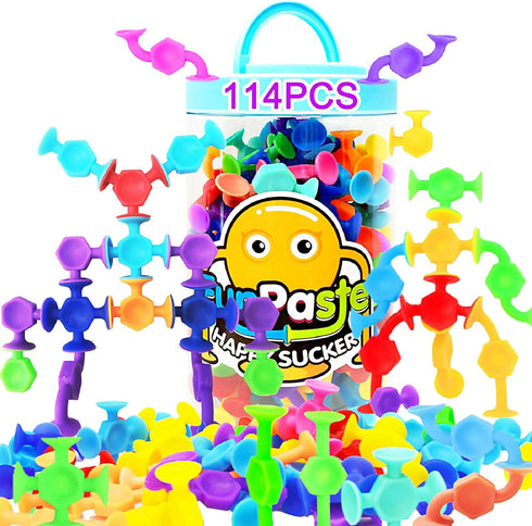 114pcs Suction Cup Bath Toys for Kids, Travel Essentials for Toddlers, Classroom