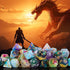 DND Dice Set, 8x7 (56 Pieces): Polyhedral Dice with Large Drawstring Bag for Dungeons and Dragons RPG
