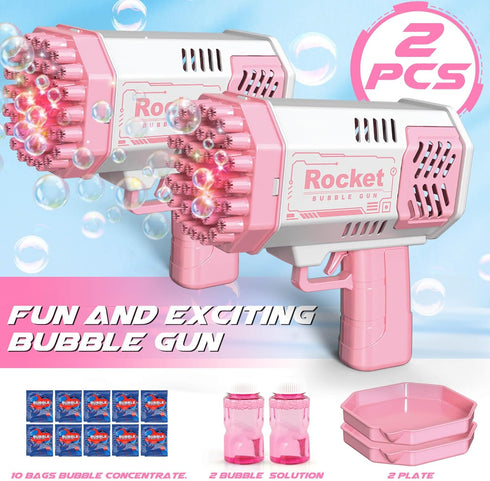 Dolanus Bubble Gun 2 Pack - Bubble Machine for Kids, Bubble Maker Blower Toy for 3 4 5 6 7 8 Years Old Boys Outdoor Indoor Birthday Wedding Party Toy- 3 Year Old Boy Toys Gifts for 3-4 Year Old Boy