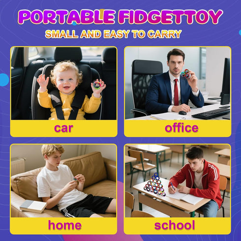 HotubFolks 33 Set Pcs Magnetic Rings Fidget Toys Classroom Prizes for Kids Finger Magnet Rings ADHD Anxiety Fidget