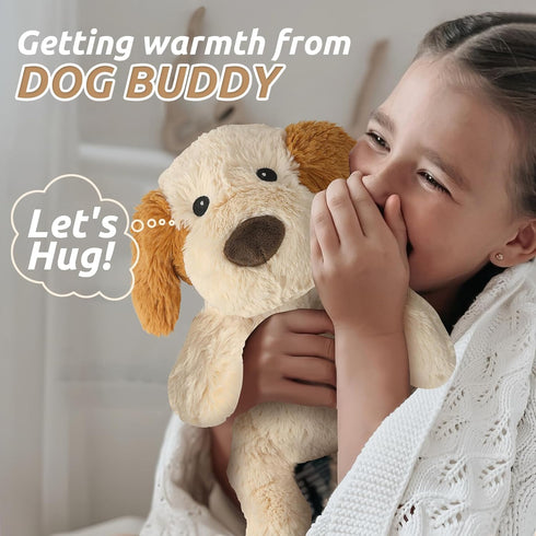 Puppy Stuffed Animals, Microwavable Stuffed Animal Adorable Fluffy Dog Plush for Warmth, Heatable & Coolable Lavender