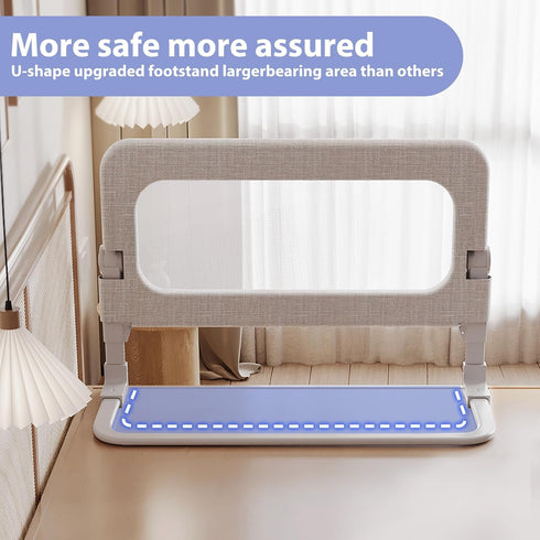 Baby Bed Rails Guard for Toddlers, 32" Adjustable Heights & Foldable Portable Bedrail for Queen, Full, King, Twin Beds