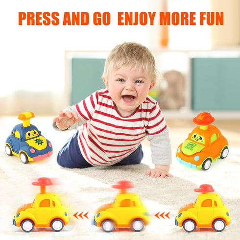 Car Toys for Toddlers 1-3, One Year Old Boy Birthday Gift, Pull Back City Vehicle Toys for Kids Party Favors