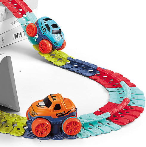 Car Track Pieces, Race Track Accessory Replacement Only, 32Pcs STEM Track Kit DIY Playset for Kids (Not Include Car)