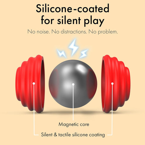 Set 8) ONO Signets Silicone Magnetic Balls with Textured Dimples, Bumps, and Waves | Fun to Play with Fidget Toy