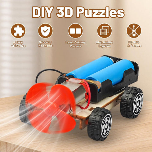8-12, 6 Set 8-10 9-12, 8 9 10 12 13 STEM Science Kits for Kids Age Wind-Powered Cars Science Experiments Wood Building