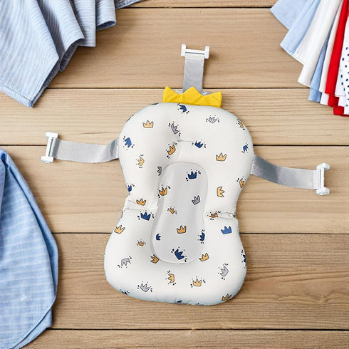 Bath Cushion for Newborns Bathtub Mat Supportive Floating Seat Soft Breathable Non-Slip Tub Holder Head Neck Back