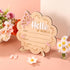 Penitue Wooden New Baby Birth Announcement Plaque, Flower Shape Hello World Sign Newborn Arrival Board Welcome Plaque