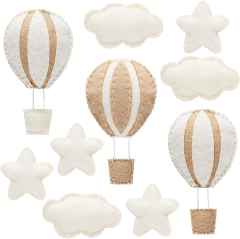 Poen 10 Pcs Star Hot Air Balloon and Cloud Nursery Decor Western Wall