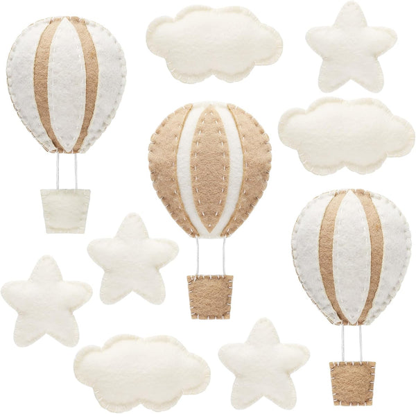 Poen 10 Pcs Star Hot Air Balloon and Cloud Nursery Decor Western Wall