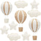 Poen 10 Pcs Star Hot Air Balloon and Cloud Nursery Decor Western Wall