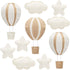 Poen 10 Pcs Star Hot Air Balloon and Cloud Nursery Decor Western Wall