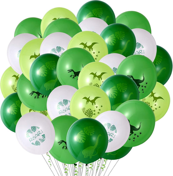 32 Pcs Dinosaur Balloons, Dinosaur Theme Party Balloon Set, 12 Inches Latex Balloons for Birthday Baby Shower