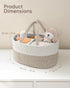 Maliton Extra Large Diaper Caddy Organizer, Cotton Rope Nursery Basket, Portable Organizer for Changing Table, Car
