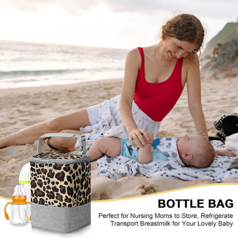 Accmor 4 8oz Breastmilk Cooler Bag, Baby Bottle Cooler Bags, Insulated Bottle Cooler Tote Bags On The Go, Fits Large