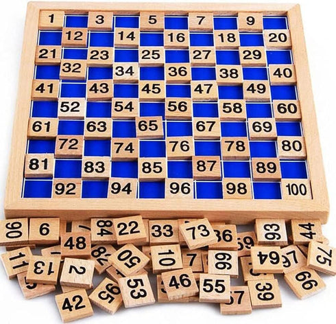 Wooden Toys Hundred Board Montessori 1-100 Consecutive Numbers for Kids