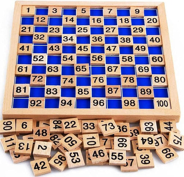 Wooden Toys Hundred Board Montessori 1-100 Consecutive Numbers for Kids
