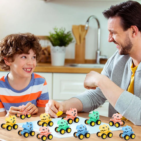20 Pack 4-8 Dinosaur Pull Back Car for Classroom Prizes, Party Favors for Kids Toddlers Years Old, Bulk Pull Back Car