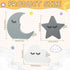 Briwooody 3 Pcs Moon Stars and Cloud Celestial Nursery Decor Bohemian Wood Nursery Shelves Decoration Wooden Nordic