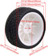 Mxfans 12mm Hex White Plastic 10-Spoke Wheel Rims & Black Fish Pattern Rubber Tires for RC 1:10 Racing Car
