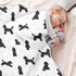 KICPOAY Medium Poodle Black Baby Swaddle Blanket for Boys and Girls, Muslin Baby Receiving Swaddle Blanket, Soft Cotton