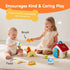 1 Set 1-3, hahaland Montessori Toys for Year Old Plush Puppy Sensory Toy with Dog House, Rattle, Crinkle, Mirror