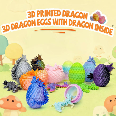 Navoxa 32pcs 3D 3D (32pcs) Printed Dragon Eggs, Dragon Eggs with Dragon Inside,Prefilled Easter Dragon Egg