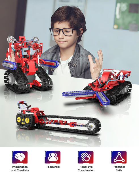 8-12, 5 In1 Sets 8 9 10 11 12 13 (429PCS) STEM Robot kit for Kids Ages Science Building Blocks Kit, Remote & App
