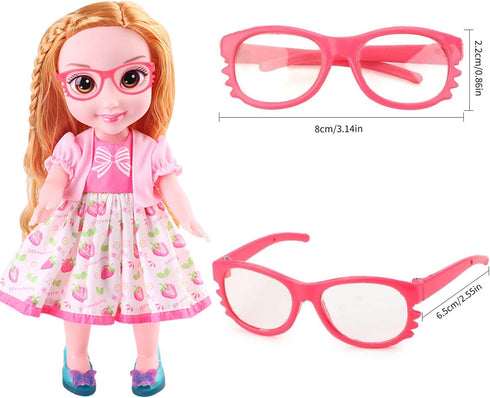 10 18in Pairs Doll Eyeglasses - Dress Up Glasses for Cosplay & Party - Fits Dolls (Random Color)