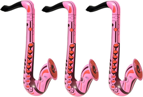 Colorful 22" Saxophone Inflates, 3 Colors Inflatable Musical Instrument for Pretend Play, Birthday Party DJ