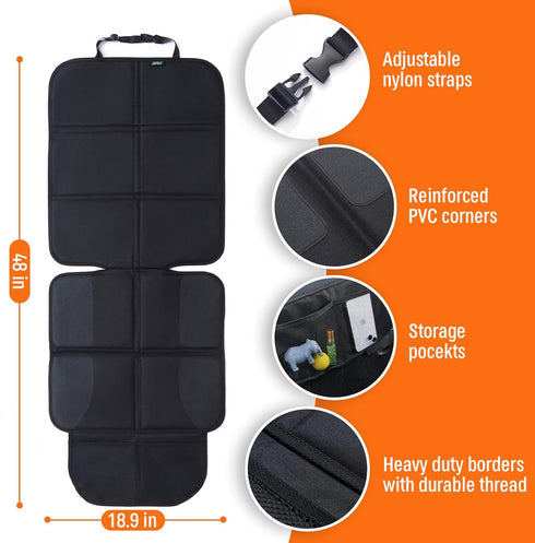 JOYSKY Car Seat Protector for Child Car Seat - Waterproof Cover with Non-Slip Backing, 2 Pack