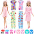 23 Pcs Doll Clothes and Accessories Including 6 Sets Bathrobes Pajamas, Towels,
