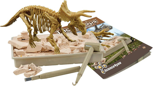 Science4you 10 6 7 8 9 10+ Triceratops Dinosaur Fossil Digging Kit - Excavate and Assemble Dino Bones, Dinosaur